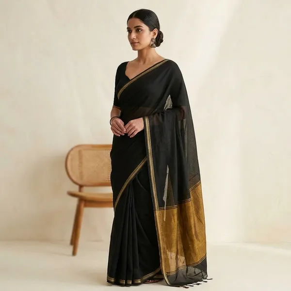 Black_Ashwini_Pure_Cotton_Narayanpeth_Handloom_Saree_With_Running_Blouse_Piece_For_Women
