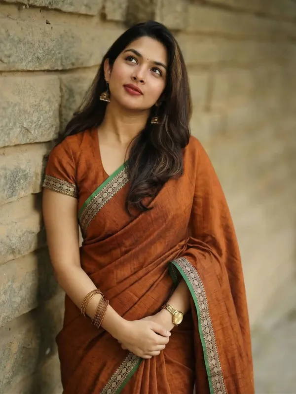 Shraddha_Brown_Narayanapet_Pure_Handloom_Cotton_Saree_With_Running_Blouse_Piece_Same_Saree_Color_For_Women