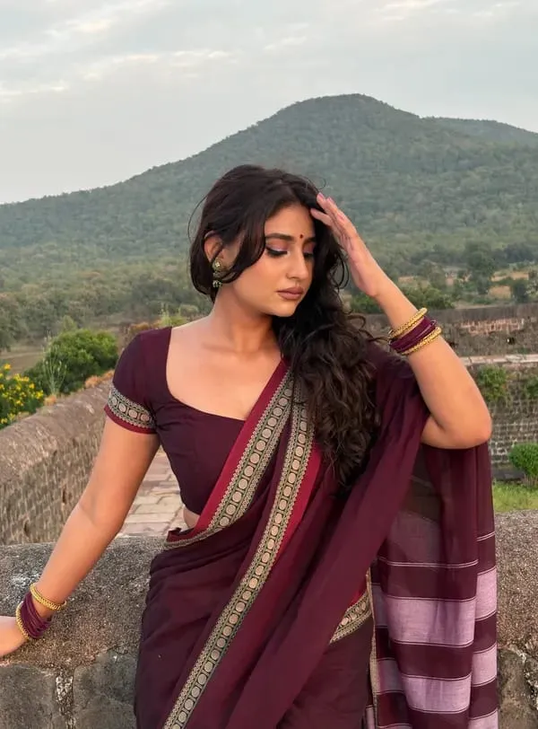 Shraddha_Coffee_Narayanapet_Pure_Handloom_Cotton_Saree_With_Running_Blouse_Piece_Same_Saree_Color_For_Women