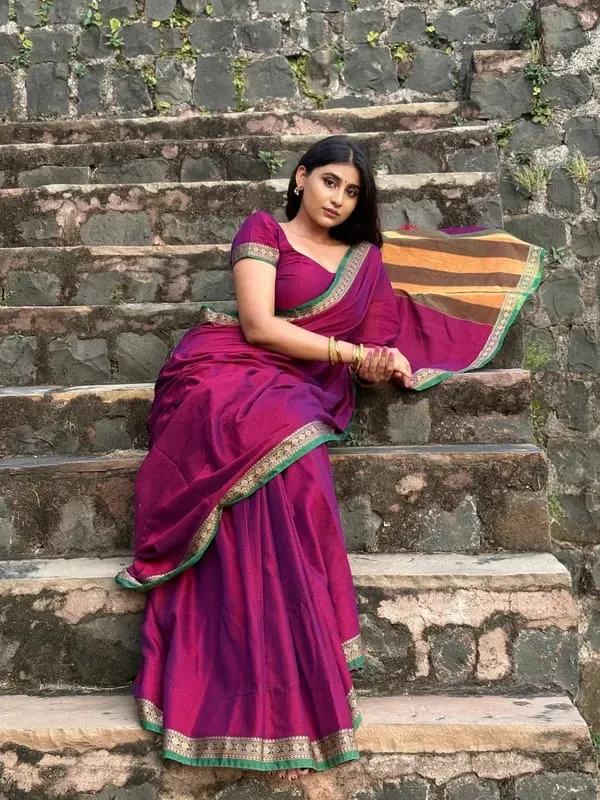 Shraddha_Magenta_Narayanapet_Pure_Handloom_Cotton_Saree_With_Blouse_Piece_Same_Saree_Color_For_Women