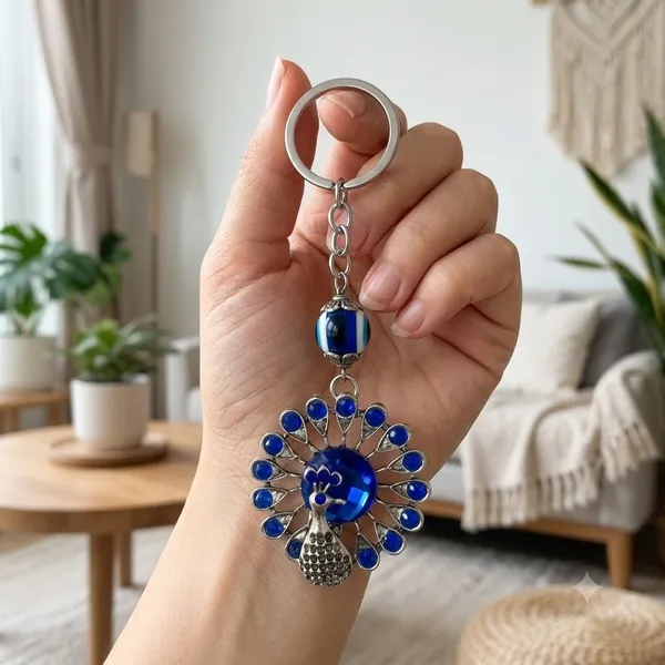 Festilo_Blue_Crystal_Peacock_Evil_Eye_Keychain_–_Hand-Woven_Blue_Macrame_Cord_&_Nazar_Battu_Charm_|_Antique_Silver_Filigree_Lucky_Protection_Keyring_for_Car,_Bike,_Handbags_&_Gifting