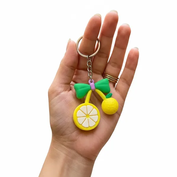 Yellow_And_Green_Rubber_Keychain_For_Home_Decor_Pack_Of_4