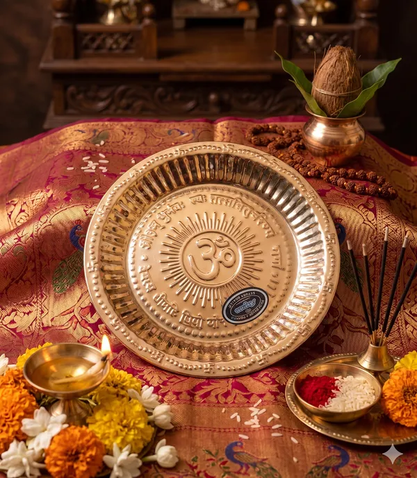 Brown_Brass_Pooja_Thali_And_Plate_For_Home_Decor
