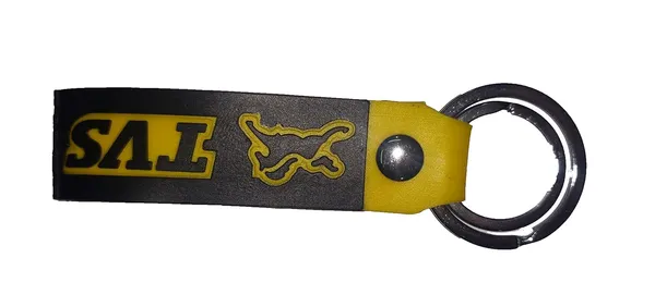 Black_And_Yellow_Rubber_Keychain_For_Home_Decor_Pack_Of_1