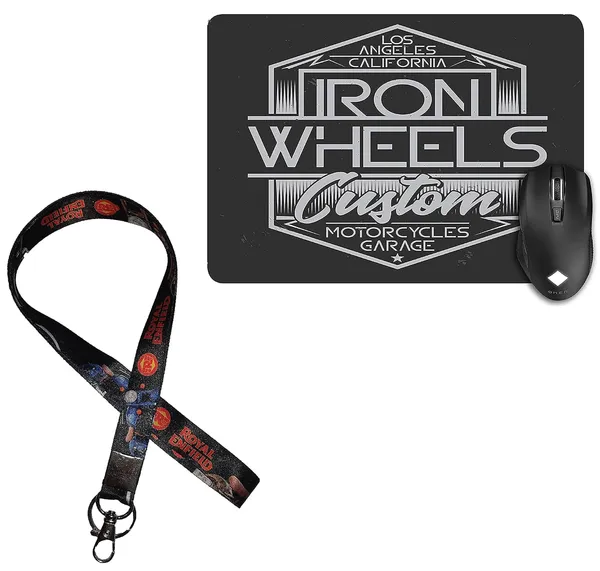 Black__Rubber_,_Polyster_Gaming_Mouse_Pad_And_Lanyard_Keychain__For_Bike_And_Computer