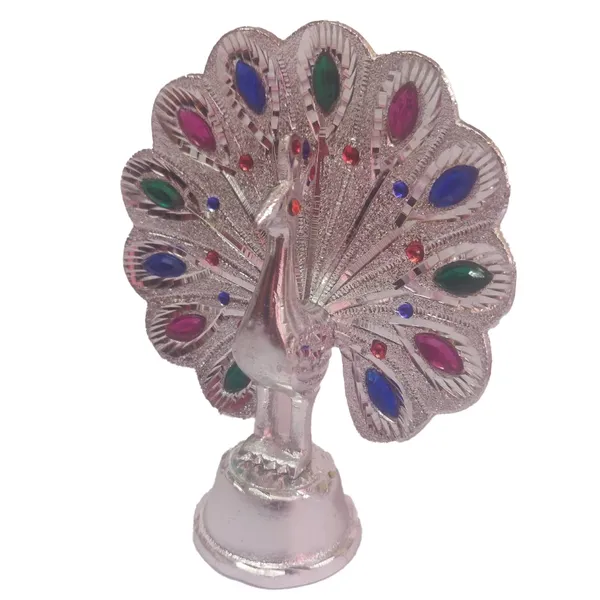 Silver_Metal_Peacock_Figurine_For_Home_Decor