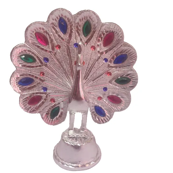 Silver_Metal_Peacock_Figurine_For_Home_Decor