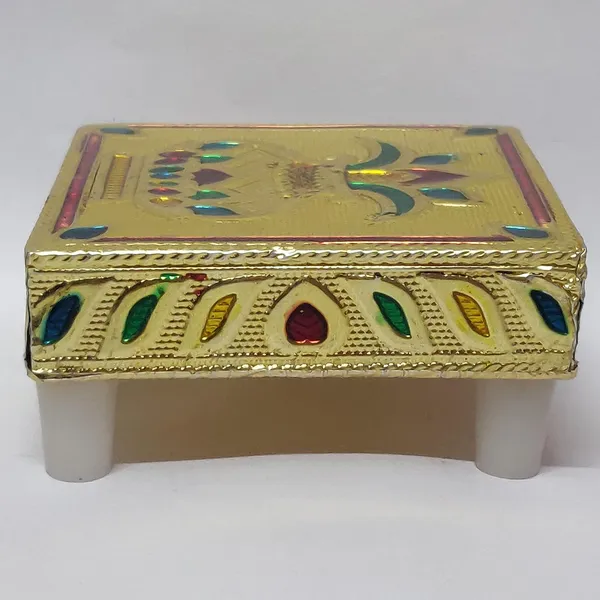 Festilo_Gold_Wood_Pooja_Chowki_And_Stool