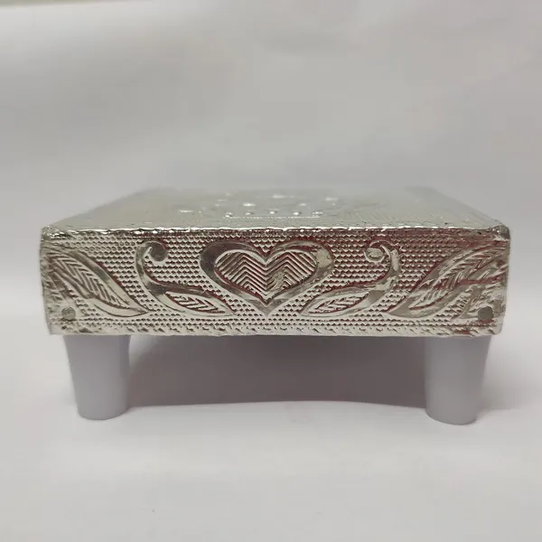 Silver_Wood_Pooja_Chowki_And_Stool_For_Home_Decor