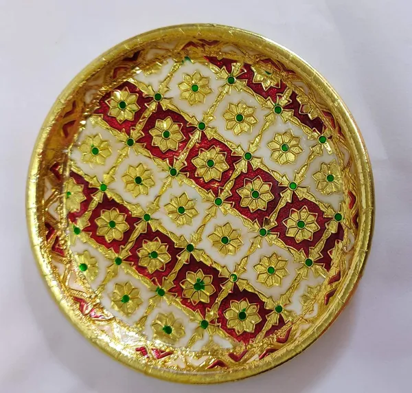 Brown_Stainless_Steel_Pooja_Thali_And_Plate_For_Home_Decor