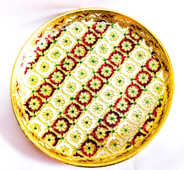 Brown_Stainless_Steel_Pooja_Thali_And_Plate_For_Home_Decor
