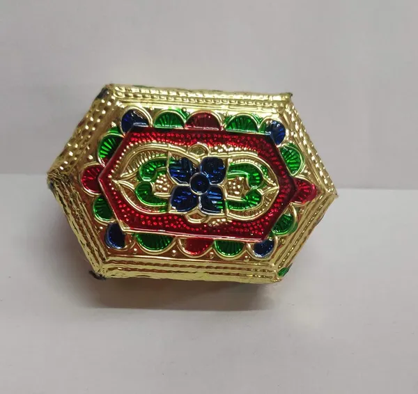 Festilo_Golden_Plastic_Meenakari_Kumkum_Box