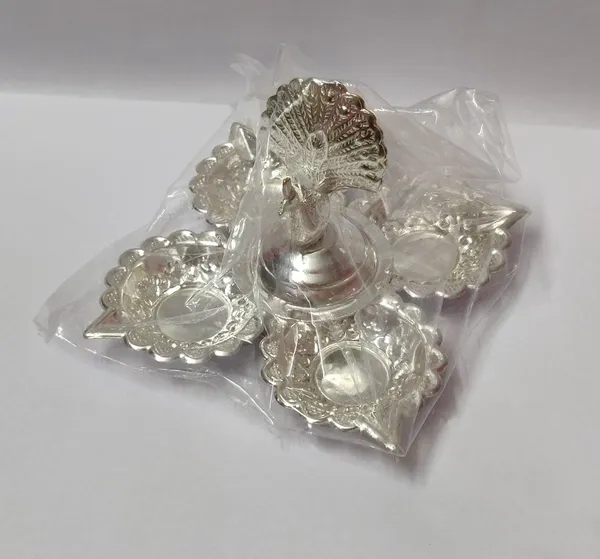 Brown_German_Silver_Panchmukhi_Diya_For_Home_Decor