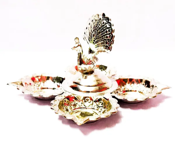 Brown_German_Silver_Panchmukhi_Diya_For_Home_Decor