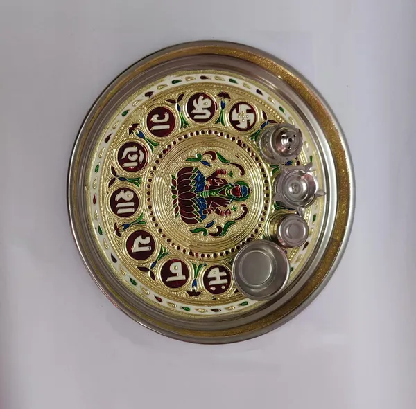 Golden_Stainless_Steel_Meenakari_Pooja_Thali_For_Home_Decor
