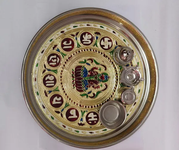 Golden_Stainless_Steel_Meenakari_Pooja_Thali_For_Home_Decor