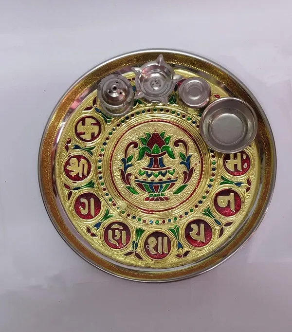 Gold_Stainless_Steel_Pooja_Thali_And_Plate_For_Home_Decor