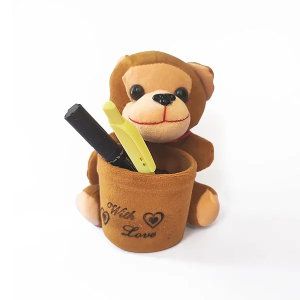 Brown_Plush_Pen_Holder_For_Home_Decor
