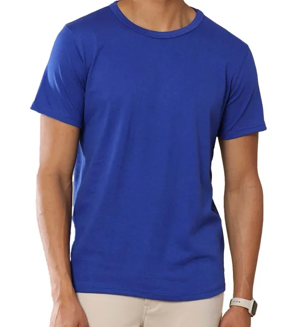 Heatherblue_Cotton_T_Shirt_For_Men