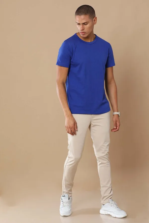 Heatherblue_Cotton_T_Shirt_For_Men