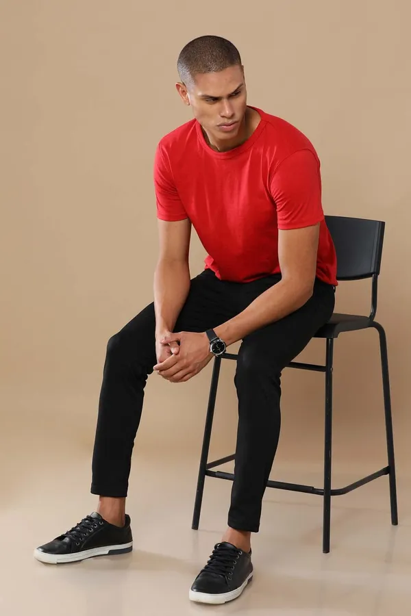Heatherred_Cotton_T_Shirt_For_Men