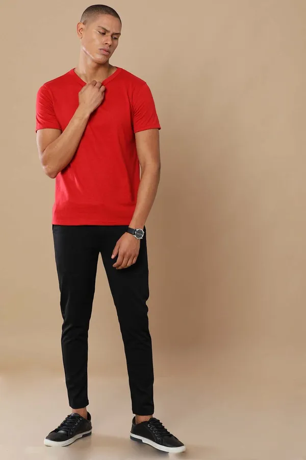 Heatherred_Cotton_T_Shirt_For_Men