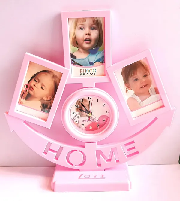Peach_Plastic_Alarm_Clock_For_Home_Decor