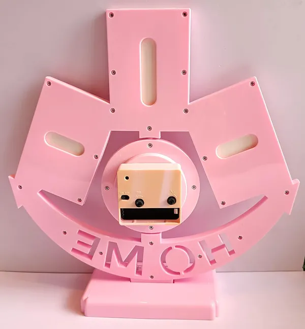 Peach_Plastic_Alarm_Clock_For_Home_Decor