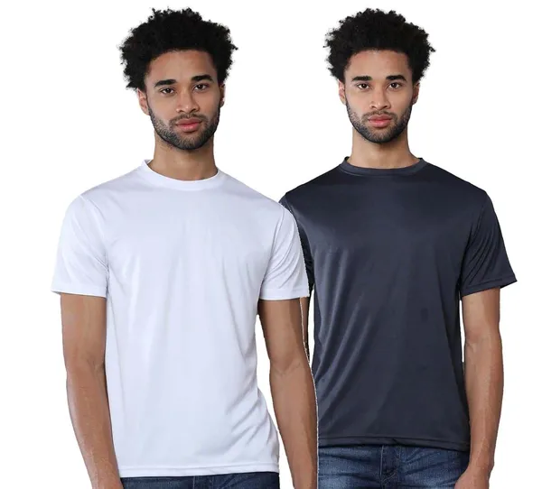 White_And_Navy_Blue_Cotton_T_Shirt_For_Men