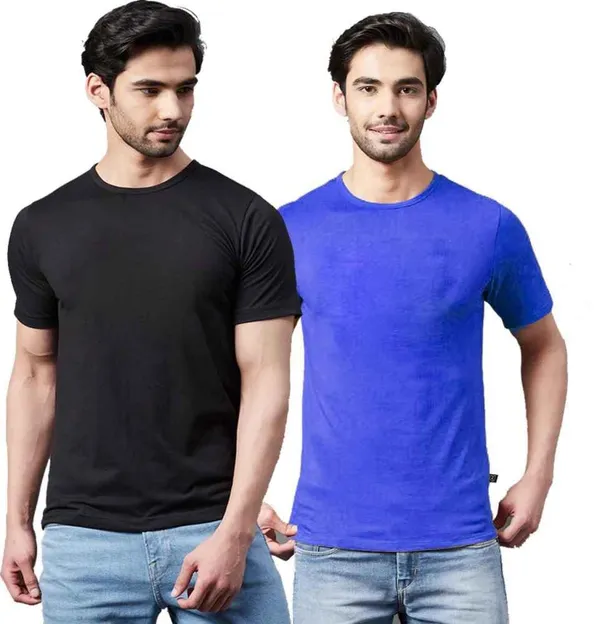Blue_And_Balck_Cotton_T_Shirt_For_Men