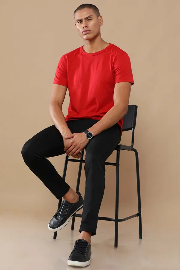 Red_And_Black_Cotton_T_Shirt_For_Men