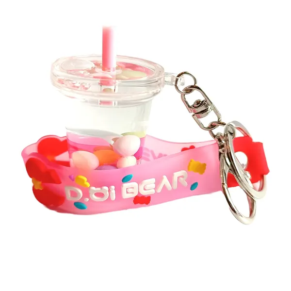 Pink_Plastic_And_Rubber_Keychain_For_Home_Decor