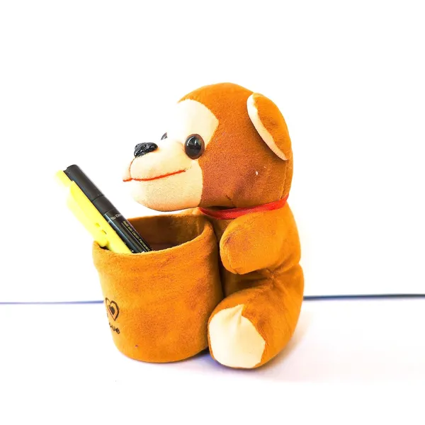 Brown_Microfiber_Pen_Stand_For_Home_Decor