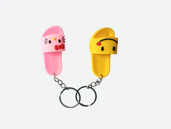 Yellow_And_Pink_Rubber_Keychain_For_Home_Decor_Pack_Of_1