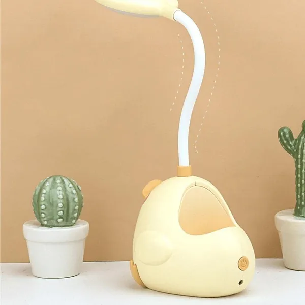 Yellow_Faux_Fur_Desk_Lamp_For_Home_Decor