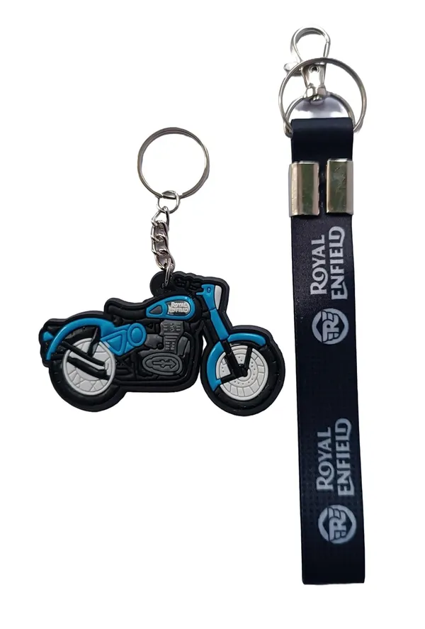 Black_And_Blue_Rubber_And_Satin_Keychain_For_Home,_Bike,_Car_Pack_Of_1