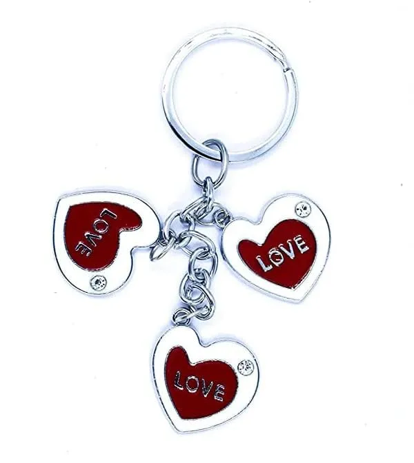 Maroon_And_Silver_Metal_Keychain_For_Home_Decor_Pack_Of_3