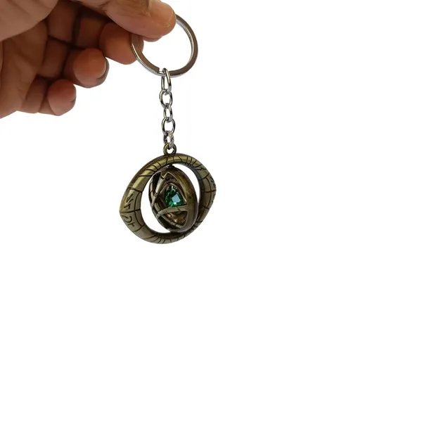 Gold_And_Brown_Metal_Keychain_For_Home_Decor_Pack_Of_1