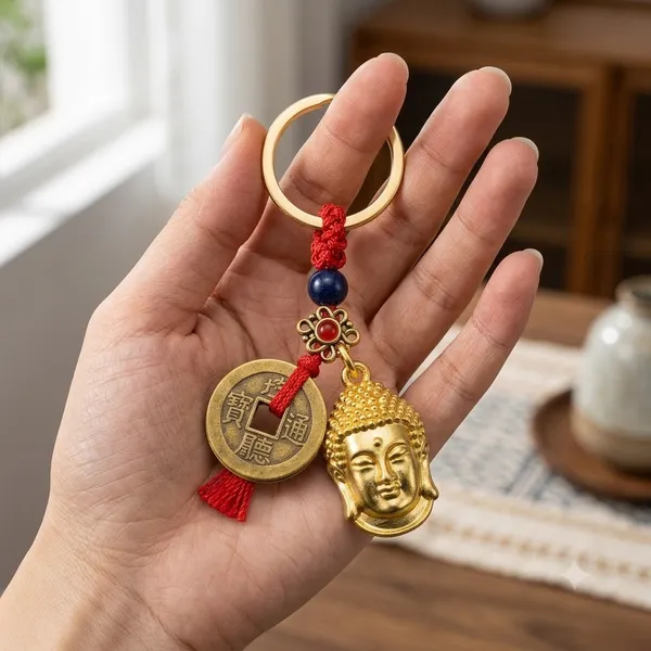 Festilo_Lord_Buddha_Head_&_Feng_Shui_Lucky_Coin_Keychain_–_Hand-Braided_Macrame_Cord_&_Ancient_Prosperity_Charm_|_Spiritual_Good_Luck_Keyring_for_Car,_Bike,_Home_Keys_&_Gifting