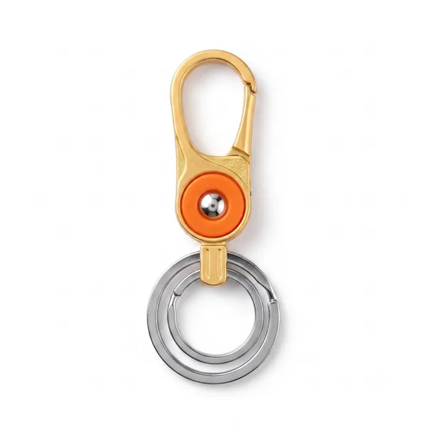 Festilo_Heavy-Duty_Dual-Ring_Carabiner_Keychain_|_Premium_Gold_&_Orange_Quick-Release_Key_Organizer_Clip_with_Swivel_Mechanism_for_Car,_Bike,