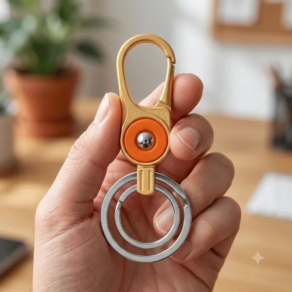 Festilo_Heavy-Duty_Dual-Ring_Carabiner_Keychain_|_Premium_Gold_&_Orange_Quick-Release_Key_Organizer_Clip_with_Swivel_Mechanism_for_Car,_Bike,