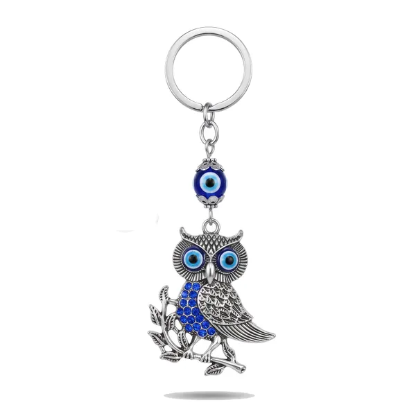 Festilo_Blue_Crystal_Owl_Evil_Eye_Keychain_–_Hand-Woven_Blue_Macrame_Cord_&_Nazar_Battu_Charm_|_Antique_Silver_Filigree_Lucky_Protection_Keyring_for_Car,_Bike,_Handbags_&_Gifting