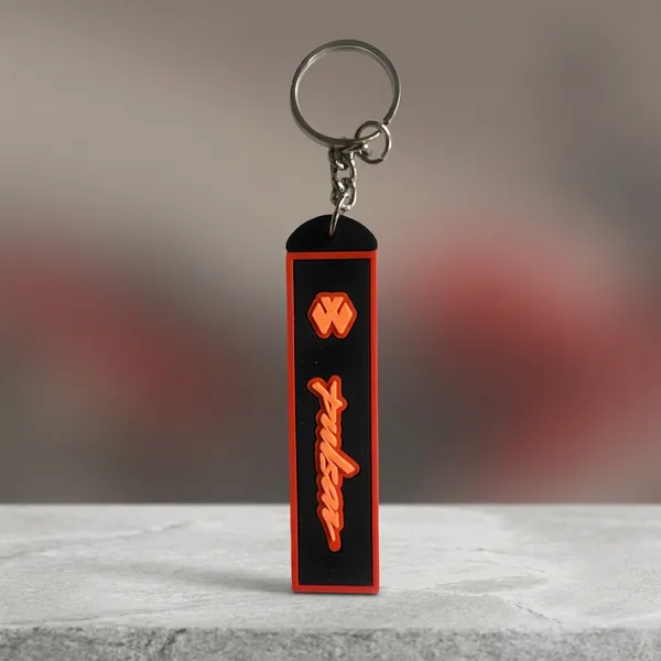 Black_And_Red_Rubber_Keychain_For_Home_Decor_Pack_Of_1