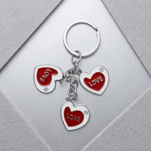 Red_And_Silver_Metal_Keychain_For_Home_Decor_Pack_Of_1