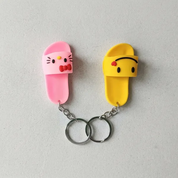 Yellow_And_Pink_Rubber_Keychain_For_Home_Decor_Pack_Of_1