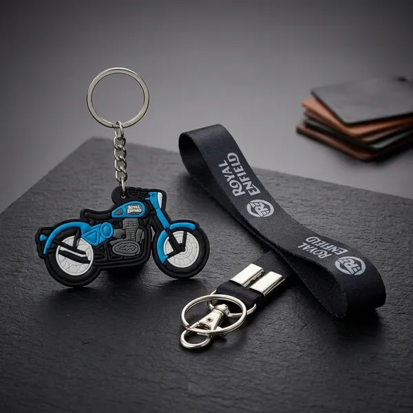 Black_And_Blue_Rubber_And_Satin_Keychain_For_Home,_Bike,_Car_Pack_Of_1