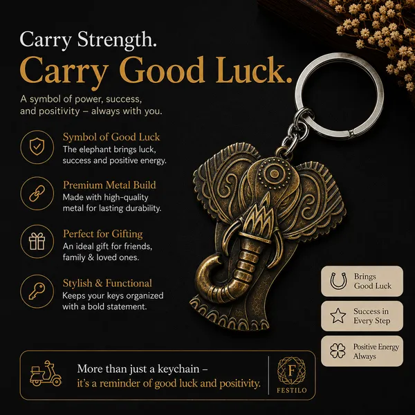 Festilo_Elephant_Keychain_for_Men_&_Women_|_Premium_Antique_Metal_Key_Ring_|_Symbol_of_Good_Luck,_Strength_&_Prosperity_|_Stylish_Keychain_Gift_for_Friends_&_Family