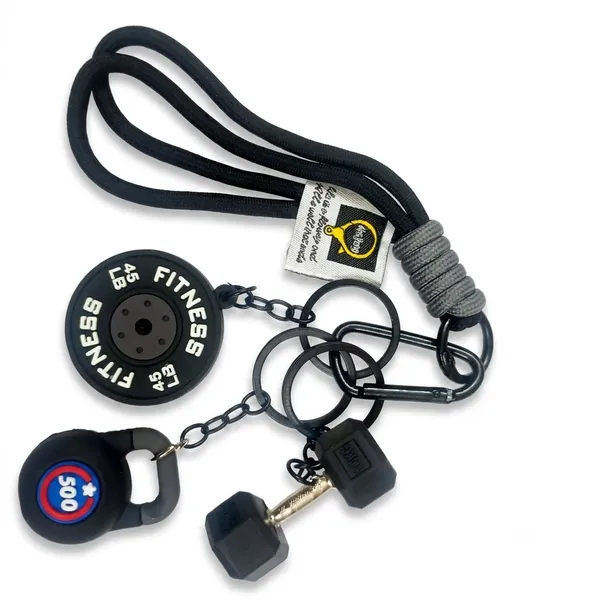 Festilo_Multi-Charm_Gym_Keychain_with_Heavy-Duty_Paracord_Lanyard_&_Carabiner_–_Dumbbell,_45_LB_Weight_Plate_&_Kettlebell_Charms_|_Motivational_Workout_Bag_Accessory_&_Fitness_Gift_for_Men_&_Women