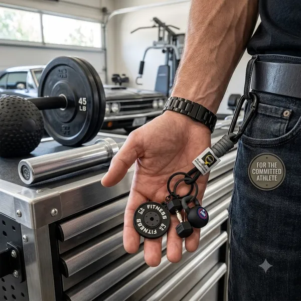 Festilo_Multi-Charm_Gym_Keychain_with_Heavy-Duty_Paracord_Lanyard_&_Carabiner_–_Dumbbell,_45_LB_Weight_Plate_&_Kettlebell_Charms_|_Motivational_Workout_Bag_Accessory_&_Fitness_Gift_for_Men_&_Women