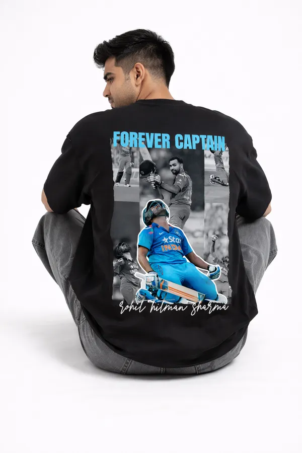 Black_Cotton_Boxy_Fit_Rohit_Sharma_Captain_Tribute_T-Shirt_For_Unisex